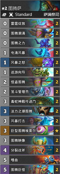 《爐石傳說》暗月馬戲團(tuán)站場(chǎng)圖騰薩卡組推薦