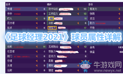 《足球經(jīng)理2021》球員屬性詳解