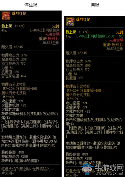 《DNF》爆裂紅焰改動介紹