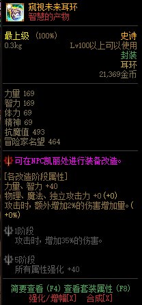 《DNF》窺視未來耳環(huán)改動介紹