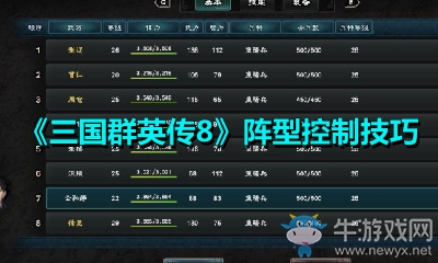 《三國(guó)群英傳8》陣型控制技巧