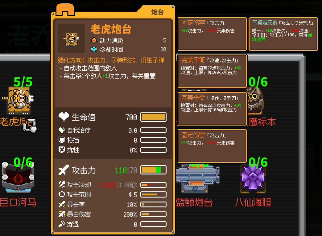 《雞械綠洲》老虎炮臺武器強化推薦