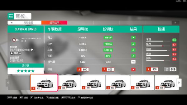 《極限競速地平線4》獅子頭調校代碼