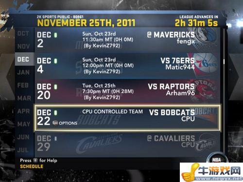 《NBA 2K12》網絡王朝帝國模式教程